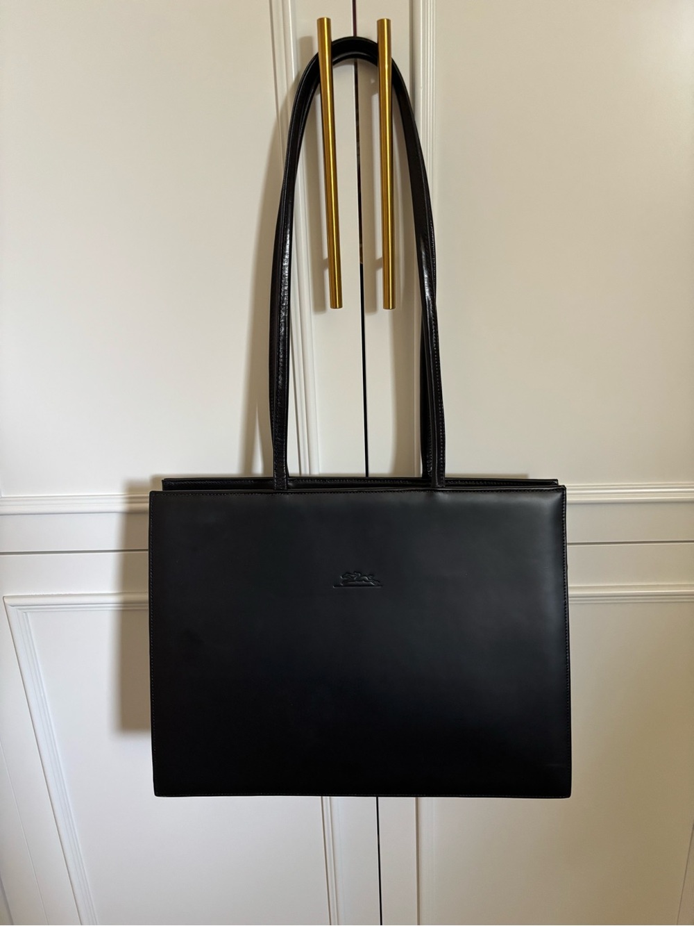 Longchamp Black Leather Tote Bag